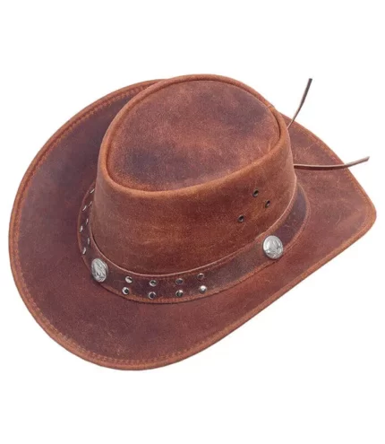 reddish Australian western cowboy hat side view