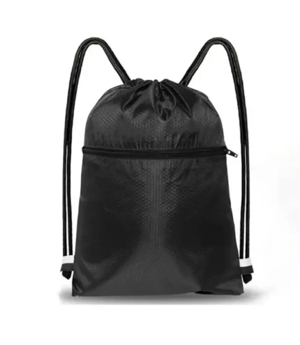 Black Skates Sports' drawstring backpack with zipper