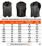 Skates Sports USA Leather Vest Size Chart